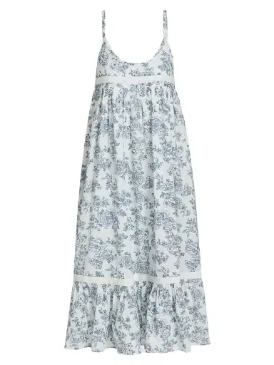 Papinelle Women's Nostalgia Strappy Floral Cotton Nightie - White | Thumbnail 1 Papinelle Women's Nostalgia Strappy Floral Cotton Nightie - White | Thumbnail 1