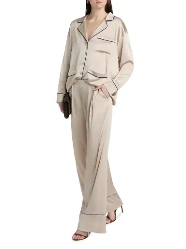 L'Agence Women's Tavia Satin Piped Trousers | Thumbnail 2 L'Agence Women's Tavia Satin Piped Trousers | Thumbnail 2