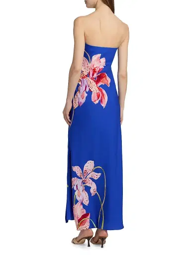Milly Women's Vera Floral Strapless Maxi Dress - Blue Multi | Thumbnail 5 Milly Women's Vera Floral Strapless Maxi Dress - Blue Multi | Thumbnail 5