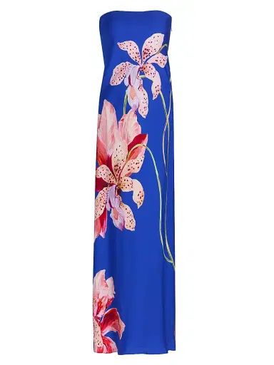 Milly Women's Vera Floral Strapless Maxi Dress - Blue Multi | Thumbnail 1 Milly Women's Vera Floral Strapless Maxi Dress - Blue Multi | Thumbnail 1