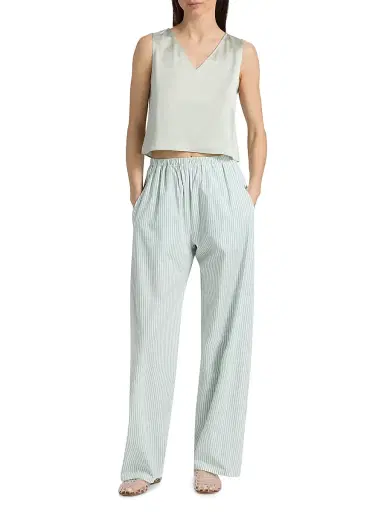 LESET Women's Yoshi Striped Cotton-Blend Wide-Leg Pants - Vert Stripe - Size XL | Thumbnail 2 LESET Women's Yoshi Striped Cotton-Blend Wide-Leg Pants - Vert Stripe - Size XL | Thumbnail 2