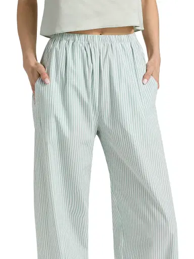 LESET Women's Yoshi Striped Cotton-Blend Wide-Leg Pants - Vert Stripe - Size XL | Thumbnail 6 LESET Women's Yoshi Striped Cotton-Blend Wide-Leg Pants - Vert Stripe - Size XL | Thumbnail 6