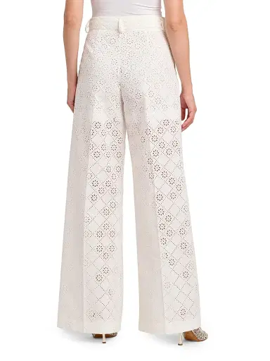 Alberta Ferretti Women's Broderie Anglaise High-Rise Straight-Leg Pants | Thumbnail 5 Alberta Ferretti Women's Broderie Anglaise High-Rise Straight-Leg Pants | Thumbnail 5