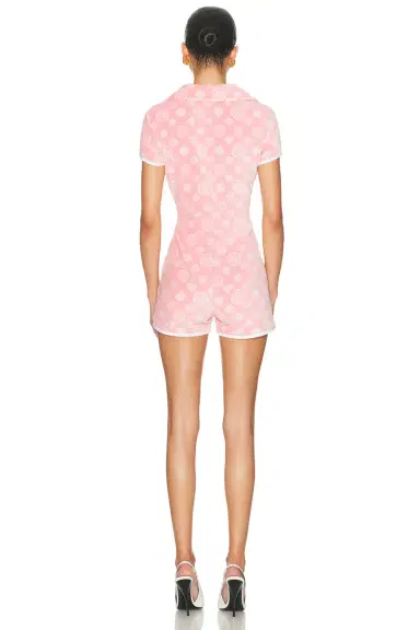 Casablanca Velour Monogram Romper | Thumbnail 3 Casablanca Velour Monogram Romper | Thumbnail 3