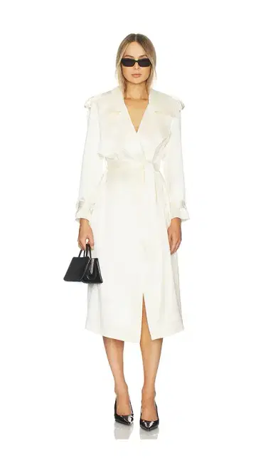 Susanna Chow Olivia Satin Trenchcoat | Thumbnail 2 Susanna Chow Olivia Satin Trenchcoat | Thumbnail 2
