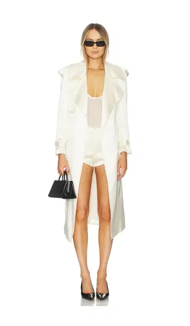 Susanna Chow Olivia Satin Trenchcoat | Thumbnail 1 Susanna Chow Olivia Satin Trenchcoat | Thumbnail 1