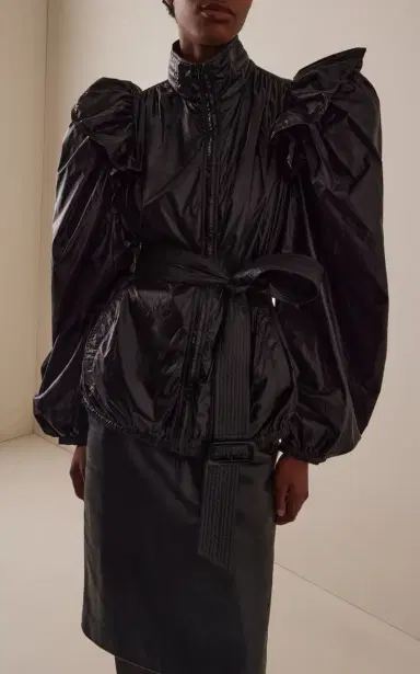 Saint Laurent Balloon-Sleeve Nylon Windbreaker | Thumbnail 2 Saint Laurent Balloon-Sleeve Nylon Windbreaker | Thumbnail 2