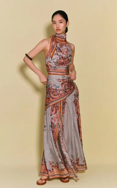Zimmermann Aster Scarf-Detailed Silk Maxi Skirt | Thumbnail 2 Zimmermann Aster Scarf-Detailed Silk Maxi Skirt | Thumbnail 2