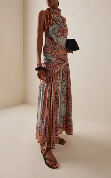 Zimmermann Aster Scarf-Detailed Silk Maxi Skirt | Thumbnail 3 Zimmermann Aster Scarf-Detailed Silk Maxi Skirt | Thumbnail 3