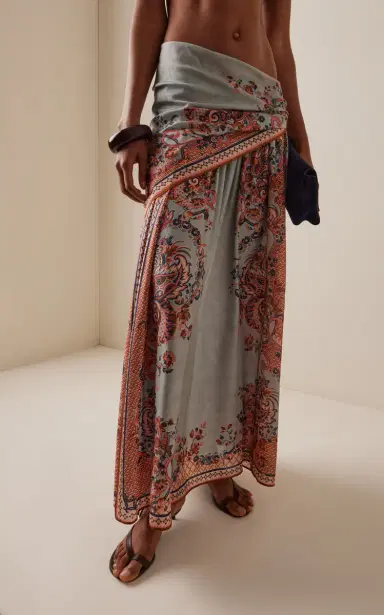 Zimmermann Aster Scarf-Detailed Silk Maxi Skirt | Thumbnail 4 Zimmermann Aster Scarf-Detailed Silk Maxi Skirt | Thumbnail 4
