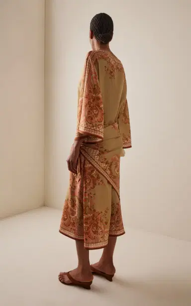 Zimmermann Aster Scarf-Detailed Silk Midi Dress | Thumbnail 4 Zimmermann Aster Scarf-Detailed Silk Midi Dress | Thumbnail 4
