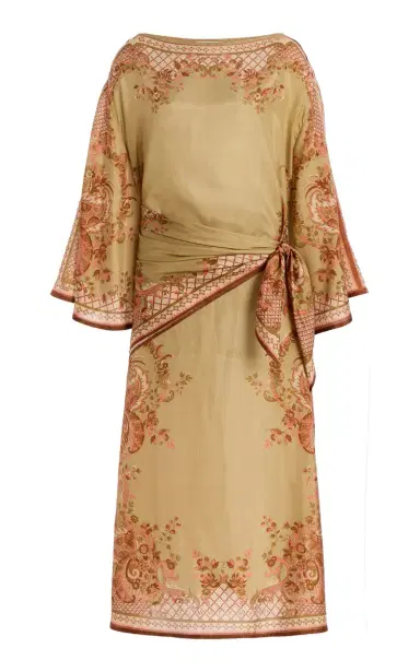 Zimmermann Aster Scarf-Detailed Silk Midi Dress | Thumbnail 1 Zimmermann Aster Scarf-Detailed Silk Midi Dress | Thumbnail 1