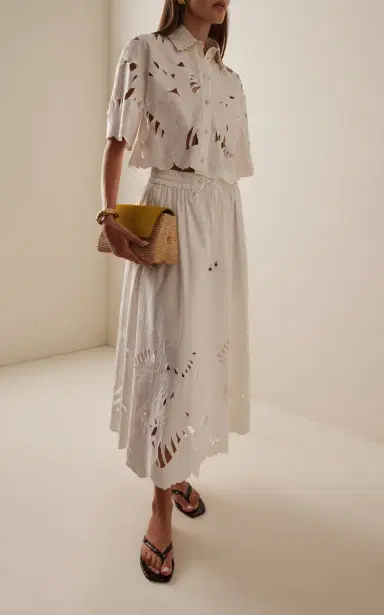 Zimmermann Mahon Embroidered Cotton Cropped Shirt | Thumbnail 3 Zimmermann Mahon Embroidered Cotton Cropped Shirt | Thumbnail 3