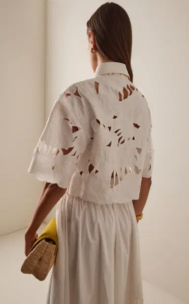 Zimmermann Mahon Embroidered Cotton Cropped Shirt | Thumbnail 4 Zimmermann Mahon Embroidered Cotton Cropped Shirt | Thumbnail 4