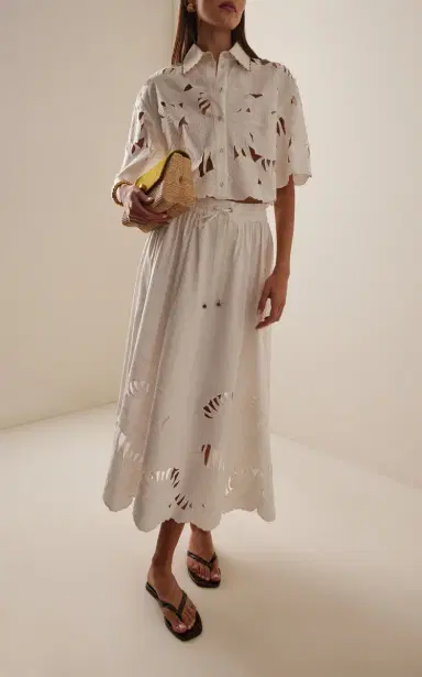 Zimmermann Mahon Embroidered Cotton Midi Skirt | Thumbnail 2 Zimmermann Mahon Embroidered Cotton Midi Skirt | Thumbnail 2