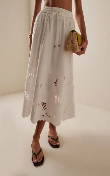 Zimmermann Mahon Embroidered Cotton Midi Skirt | Thumbnail 3 Zimmermann Mahon Embroidered Cotton Midi Skirt | Thumbnail 3