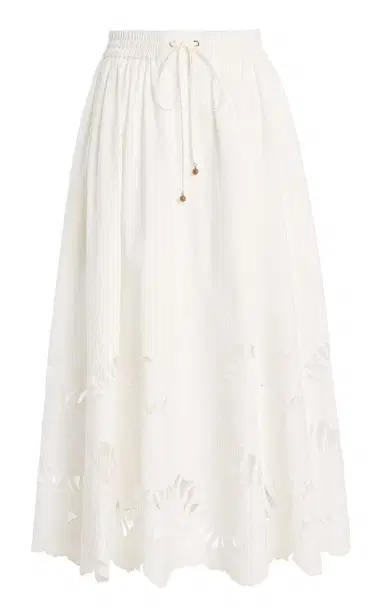 Zimmermann Mahon Embroidered Cotton Midi Skirt | Thumbnail 1 Zimmermann Mahon Embroidered Cotton Midi Skirt | Thumbnail 1