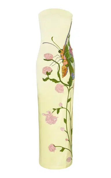 La Fuori Whispering Wings Tapestry Embroidered Silk Satin Maxi Dress | Thumbnail 3 La Fuori Whispering Wings Tapestry Embroidered Silk Satin Maxi Dress | Thumbnail 3