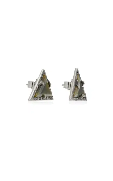 Sylva & Cie Rustic Diamond Triangular Studs | Thumbnail 3 Sylva & Cie Rustic Diamond Triangular Studs | Thumbnail 3