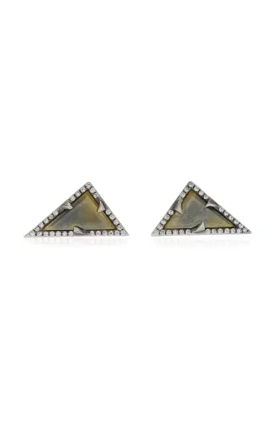 Sylva & Cie Rustic Diamond Triangular Studs | Thumbnail 1 Sylva & Cie Rustic Diamond Triangular Studs | Thumbnail 1