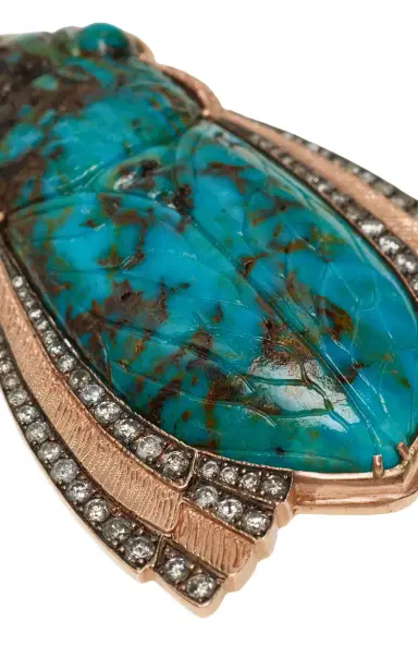 Sylva & Cie Hand Carved Kingman Turquoise Scarab Pendant | Thumbnail 3 Sylva & Cie Hand Carved Kingman Turquoise Scarab Pendant | Thumbnail 3