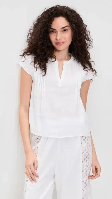 Splendid tella Linen Pintuck Top White | Thumbnail 2 Splendid tella Linen Pintuck Top White | Thumbnail 2