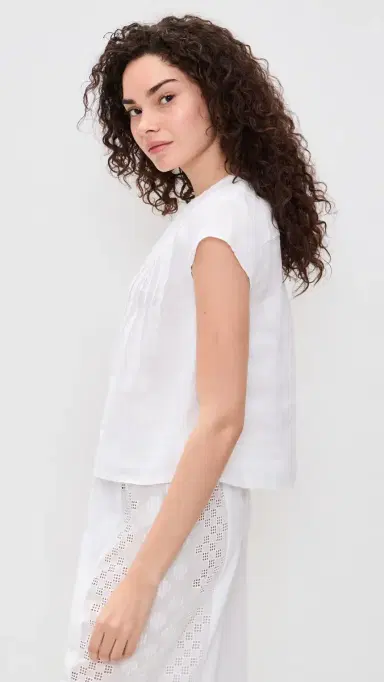 Splendid tella Linen Pintuck Top White | Thumbnail 4 Splendid tella Linen Pintuck Top White | Thumbnail 4