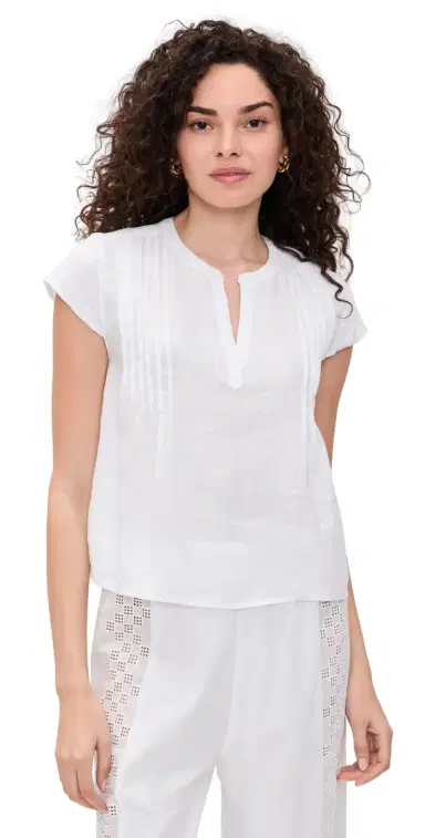 Splendid tella Linen Pintuck Top White | Thumbnail 1 Splendid tella Linen Pintuck Top White | Thumbnail 1