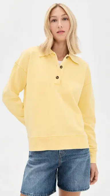 La Ligne Garment Washed Howard Polo Butter M | Thumbnail 2 La Ligne Garment Washed Howard Polo Butter M | Thumbnail 2