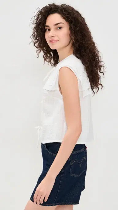 Another Girl Cutwork Collar Tie Front Blouse | Thumbnail 4 Another Girl Cutwork Collar Tie Front Blouse | Thumbnail 4