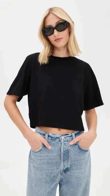 Cotton Citizen The Tokyo Crop Tee Jet Black | Thumbnail 2 Cotton Citizen The Tokyo Crop Tee Jet Black | Thumbnail 2