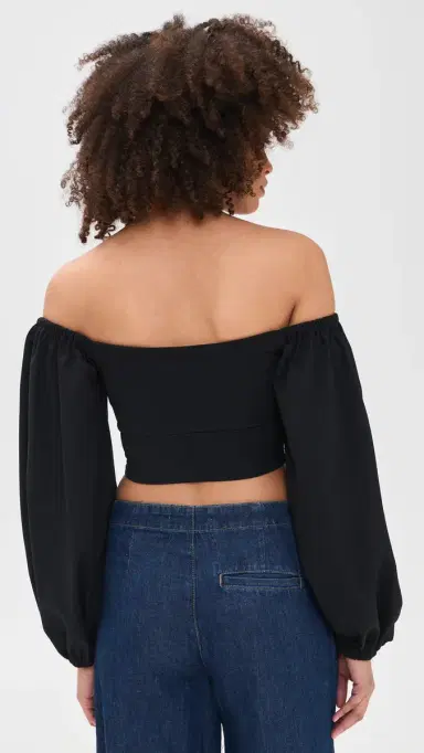 susana monaco Off Shoulder Puff Top Black | Thumbnail 3 susana monaco Off Shoulder Puff Top Black | Thumbnail 3