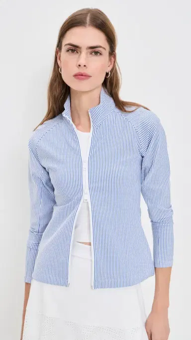 RLX Ralph Lauren Seersucker Mock Neck Zip Jacket | Thumbnail 2 RLX Ralph Lauren Seersucker Mock Neck Zip Jacket | Thumbnail 2