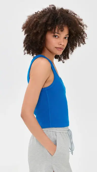 perfectwhitetee Structured Rib Bra Friendly Tank Cobalt | Thumbnail 4 perfectwhitetee Structured Rib Bra Friendly Tank Cobalt | Thumbnail 4