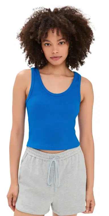 perfectwhitetee Structured Rib Bra Friendly Tank Cobalt | Thumbnail 1 perfectwhitetee Structured Rib Bra Friendly Tank Cobalt | Thumbnail 1