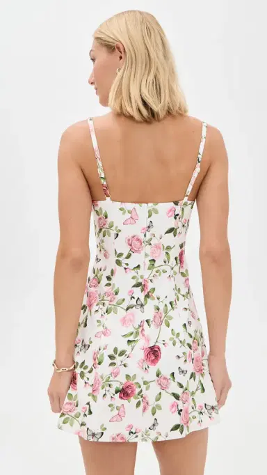 ALICE + OLIVIA Julia Mini Dress Garden Gossip Off White | Thumbnail 3 ALICE + OLIVIA Julia Mini Dress Garden Gossip Off White | Thumbnail 3
