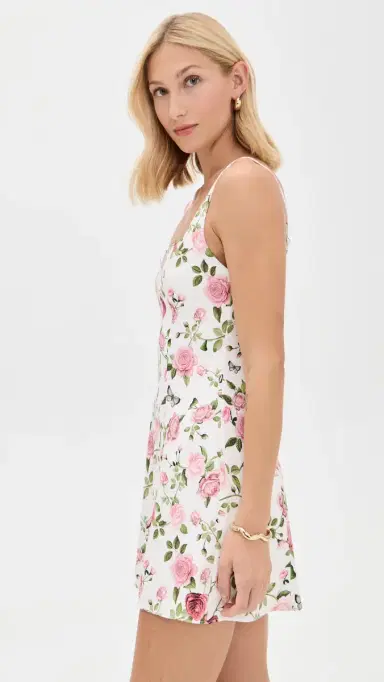 ALICE + OLIVIA Julia Mini Dress Garden Gossip Off White | Thumbnail 4 ALICE + OLIVIA Julia Mini Dress Garden Gossip Off White | Thumbnail 4