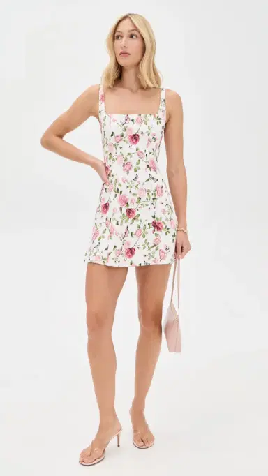 ALICE + OLIVIA Julia Mini Dress Garden Gossip Off White | Thumbnail 5 ALICE + OLIVIA Julia Mini Dress Garden Gossip Off White | Thumbnail 5