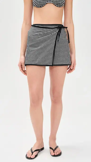 Onia Mini Wrap Skirt Black/White | Thumbnail 2 Onia Mini Wrap Skirt Black/White | Thumbnail 2