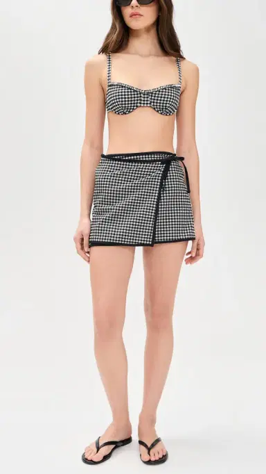Onia Mini Wrap Skirt Black/White | Thumbnail 5 Onia Mini Wrap Skirt Black/White | Thumbnail 5
