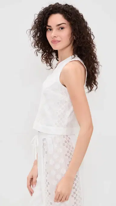 Splendid Kenzie Geo Eyelet Tank White | Thumbnail 4 Splendid Kenzie Geo Eyelet Tank White | Thumbnail 4