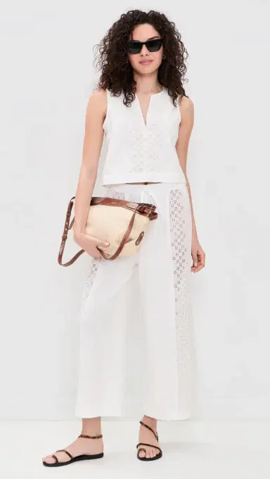 Splendid Kenzie Geo Eyelet Tank White | Thumbnail 5 Splendid Kenzie Geo Eyelet Tank White | Thumbnail 5