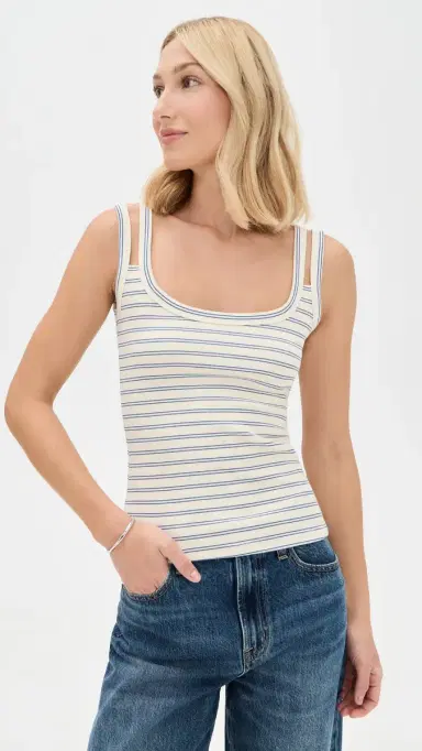 ASKK NY Double Tank Double Stripe Blue | Thumbnail 2 ASKK NY Double Tank Double Stripe Blue | Thumbnail 2