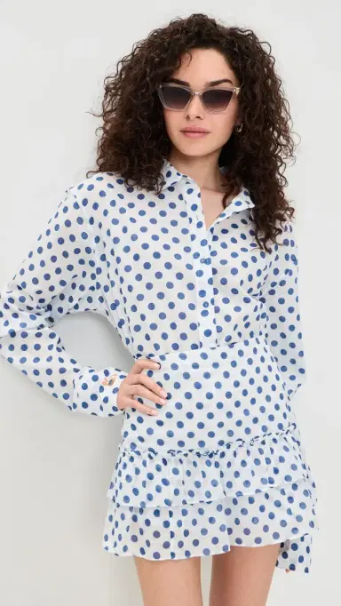 Coniglio Palm Beach Classic Button Down Shirt Pacific Dot One Size | Thumbnail 2 Coniglio Palm Beach Classic Button Down Shirt Pacific Dot One Size | Thumbnail 2