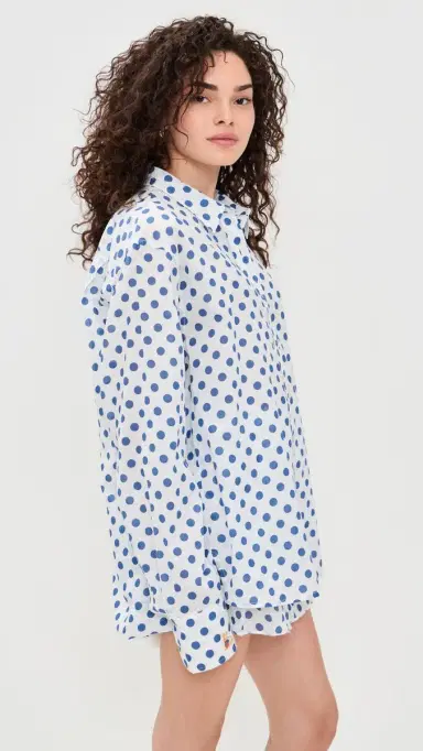 Coniglio Palm Beach Classic Button Down Shirt Pacific Dot One Size | Thumbnail 4 Coniglio Palm Beach Classic Button Down Shirt Pacific Dot One Size | Thumbnail 4