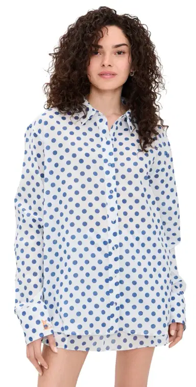 Coniglio Palm Beach Classic Button Down Shirt Pacific Dot One Size | Thumbnail 1 Coniglio Palm Beach Classic Button Down Shirt Pacific Dot One Size | Thumbnail 1