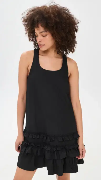 Ganni U Neck Mini Dress Black | Thumbnail 2 Ganni U Neck Mini Dress Black | Thumbnail 2