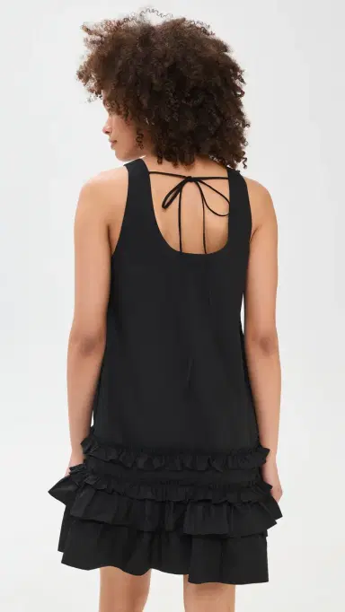 Ganni U Neck Mini Dress Black | Thumbnail 3 Ganni U Neck Mini Dress Black | Thumbnail 3