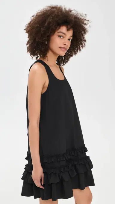 Ganni U Neck Mini Dress Black | Thumbnail 4 Ganni U Neck Mini Dress Black | Thumbnail 4
