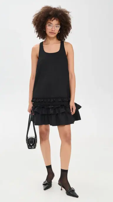 Ganni U Neck Mini Dress Black | Thumbnail 5 Ganni U Neck Mini Dress Black | Thumbnail 5